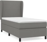 ΚΡΕΒΑΤΙ BOXSPRING ΜΕ ΣΤΡΩΜΑ ΣΚΟΥΡΟ ΓΚΡΙ 100X200 ΕΚ. ΥΦΑΣΜΑΤΙΝΟ 3127782
