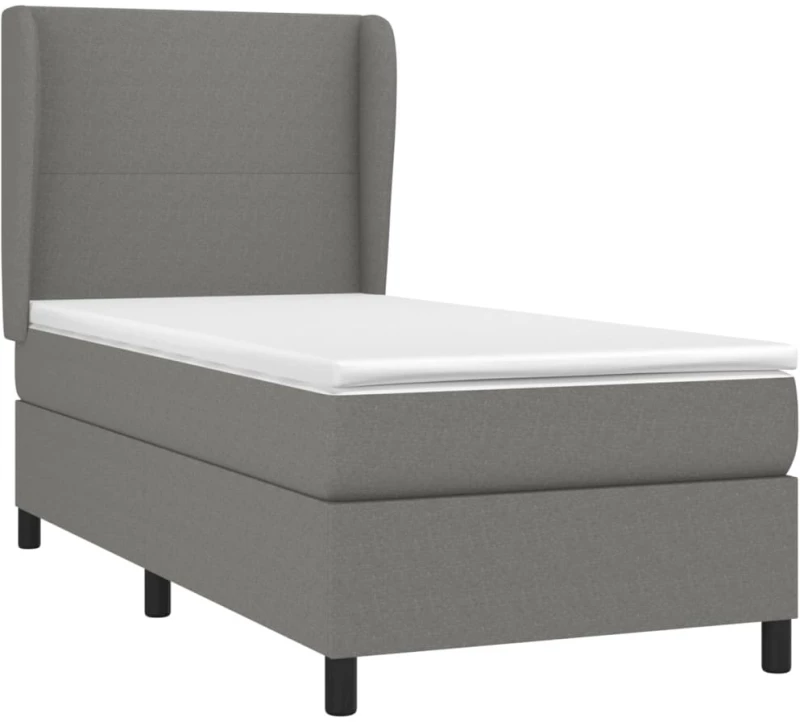 ΚΡΕΒΑΤΙ BOXSPRING ΜΕ ΣΤΡΩΜΑ ΣΚΟΥΡΟ ΓΚΡΙ 100X200 ΕΚ. ΥΦΑΣΜΑΤΙΝΟ 3127782