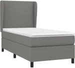ΚΡΕΒΑΤΙ BOXSPRING ΜΕ ΣΤΡΩΜΑ ΣΚΟΥΡΟ ΓΚΡΙ 100X200 ΕΚ. ΥΦΑΣΜΑΤΙΝΟ 3127782