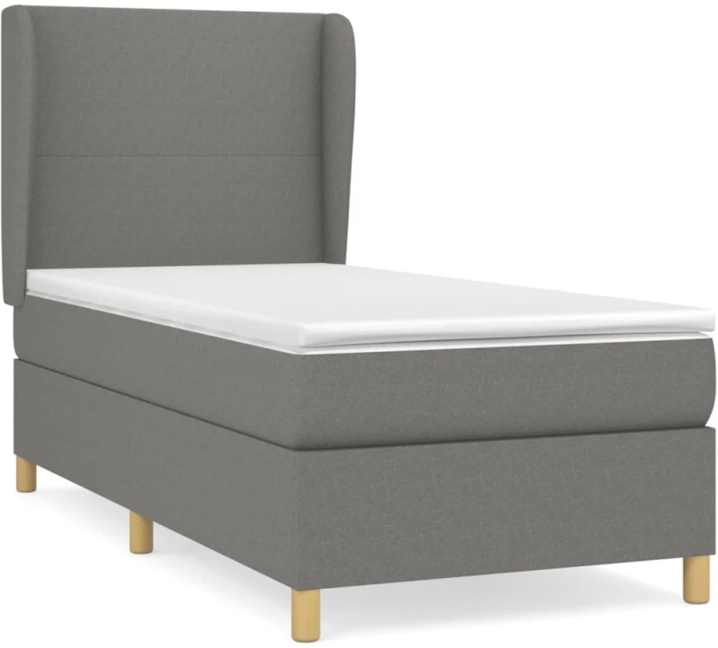 ΚΡΕΒΑΤΙ BOXSPRING ΜΕ ΣΤΡΩΜΑ ΣΚΟΥΡΟ ΓΚΡΙ 90X200 ΕΚ. ΥΦΑΣΜΑΤΙΝΟ 3128334