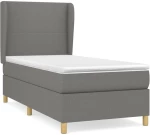 ΚΡΕΒΑΤΙ BOXSPRING ΜΕ ΣΤΡΩΜΑ ΣΚΟΥΡΟ ΓΚΡΙ 90X200 ΕΚ. ΥΦΑΣΜΑΤΙΝΟ 3128334
