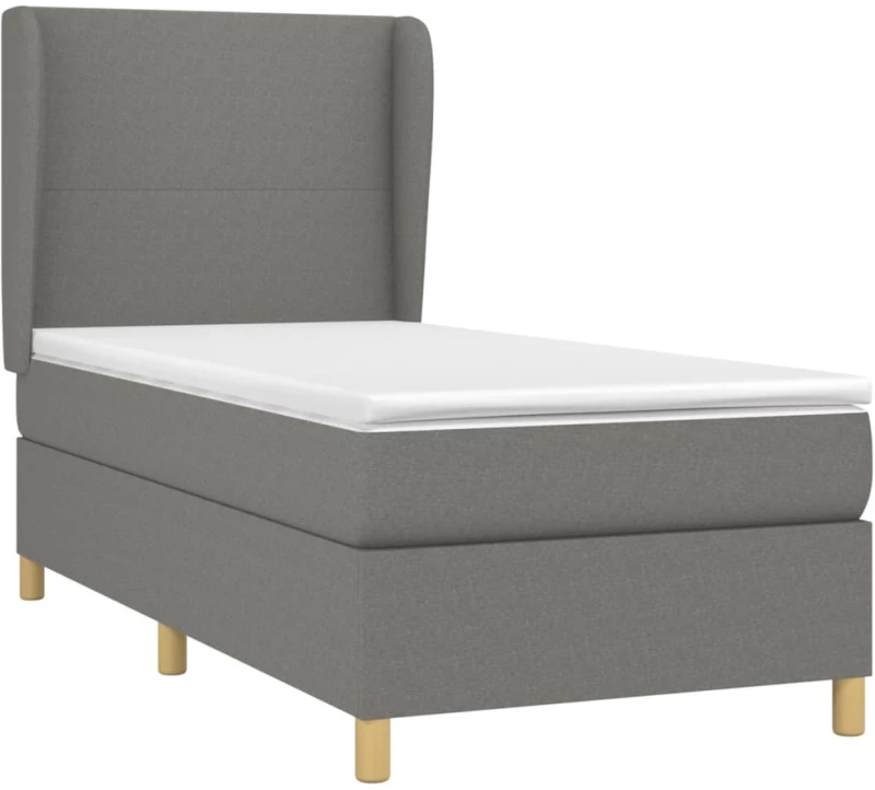 ΚΡΕΒΑΤΙ BOXSPRING ΜΕ ΣΤΡΩΜΑ ΣΚΟΥΡΟ ΓΚΡΙ 90X200 ΕΚ. ΥΦΑΣΜΑΤΙΝΟ 3128334