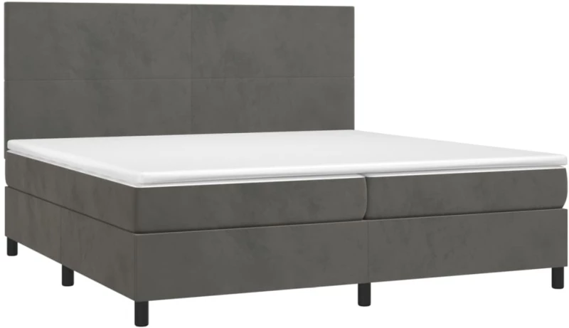 ΚΡΕΒΑΤΙ BOXSPRING ΜΕ ΣΤΡΩΜΑ & LED ΣΚ. ΓΚΡΙ 200X200ΕΚ. ΒΕΛΟΥΔΙΝΟ 3136024