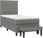 ΚΡΕΒΑΤΙ BOXSPRING ΜΕ ΣΤΡΩΜΑ ΣΚΟΥΡΟ ΓΚΡΙ 90X190 ΕΚ. ΥΦΑΣΜΑΤΙΝΟ 3136558