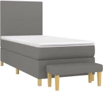 ΚΡΕΒΑΤΙ BOXSPRING ΜΕ ΣΤΡΩΜΑ ΣΚΟΥΡΟ ΓΚΡΙ 90X200 ΕΚ. ΥΦΑΣΜΑΤΙΝΟ 3136966
