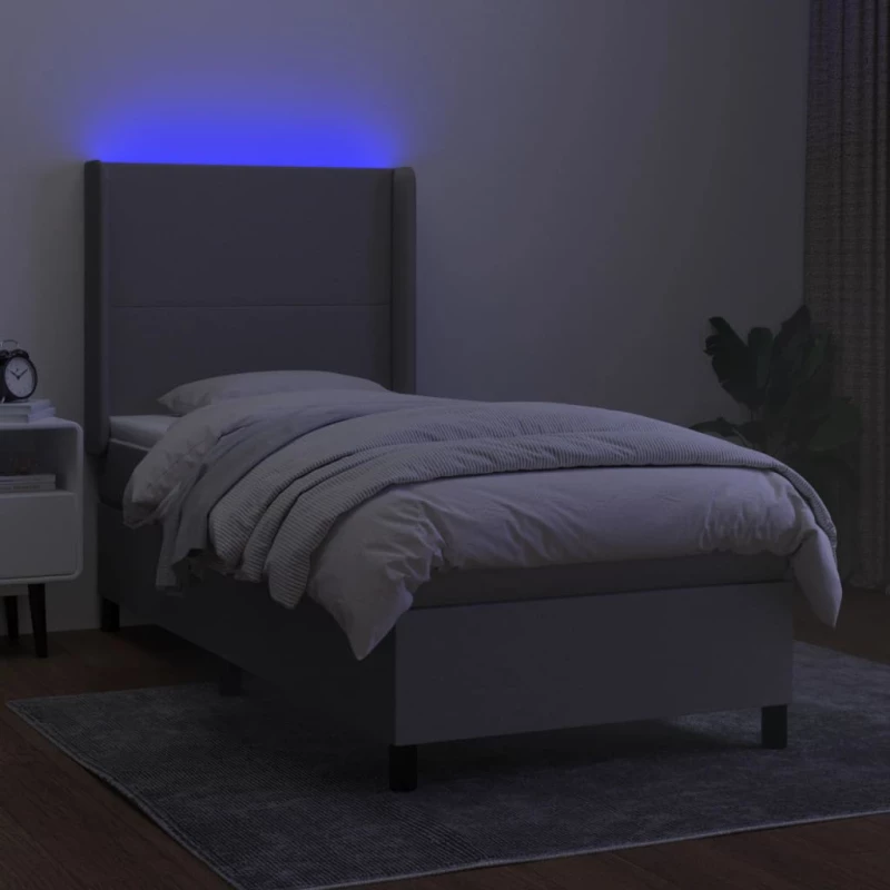 ΚΡΕΒΑΤΙ BOXSPRING ΜΕ ΣΤΡΩΜΑ & LED ΑΝ.ΓΚΡΙ 90X200 ΕΚ. ΥΦΑΣΜΑΤΙΝΟ 3138125