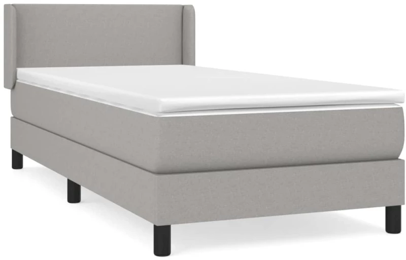 ΚΡΕΒΑΤΙ BOXSPRING ΜΕ ΣΤΡΩΜΑ ΑΝΟΙΧΤΟ ΓΚΡΙ 90X200 ΕΚ. ΥΦΑΣΜΑΤΙΝΟ 3129521