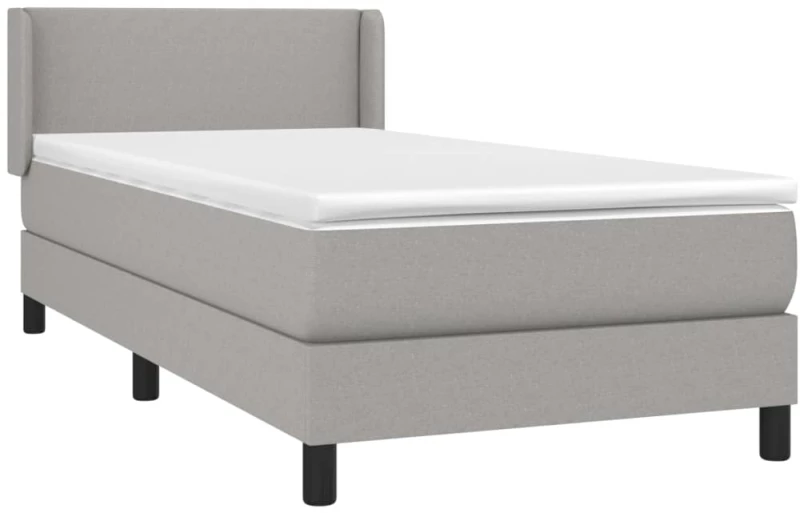 ΚΡΕΒΑΤΙ BOXSPRING ΜΕ ΣΤΡΩΜΑ ΑΝΟΙΧΤΟ ΓΚΡΙ 90X200 ΕΚ. ΥΦΑΣΜΑΤΙΝΟ 3129521
