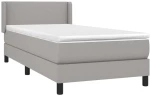 ΚΡΕΒΑΤΙ BOXSPRING ΜΕ ΣΤΡΩΜΑ ΑΝΟΙΧΤΟ ΓΚΡΙ 90X200 ΕΚ. ΥΦΑΣΜΑΤΙΝΟ 3129521