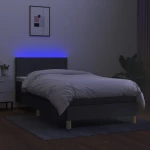 ΚΡΕΒΑΤΙ BOXSPRING ΜΕ ΣΤΡΩΜΑ & LED ΣΚ.ΓΚΡΙ 80X200 ΕΚ. ΥΦΑΣΜΑΤΙΝΟ 3133510