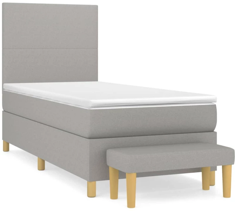 ΚΡΕΒΑΤΙ BOXSPRING ΜΕ ΣΤΡΩΜΑ ΑΝΟΙΧΤΟ ΓΚΡΙ 90X200 ΕΚ. ΥΦΑΣΜΑΤΙΝΟ 3136965