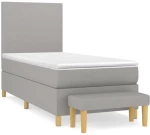 ΚΡΕΒΑΤΙ BOXSPRING ΜΕ ΣΤΡΩΜΑ ΑΝΟΙΧΤΟ ΓΚΡΙ 90X200 ΕΚ. ΥΦΑΣΜΑΤΙΝΟ 3136965