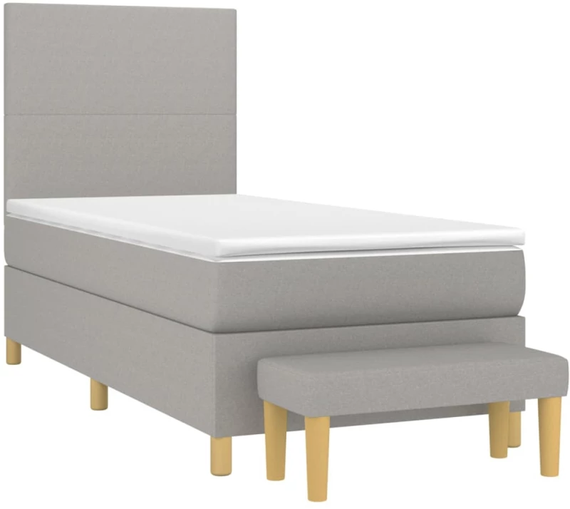 ΚΡΕΒΑΤΙ BOXSPRING ΜΕ ΣΤΡΩΜΑ ΑΝΟΙΧΤΟ ΓΚΡΙ 90X200 ΕΚ. ΥΦΑΣΜΑΤΙΝΟ 3136965