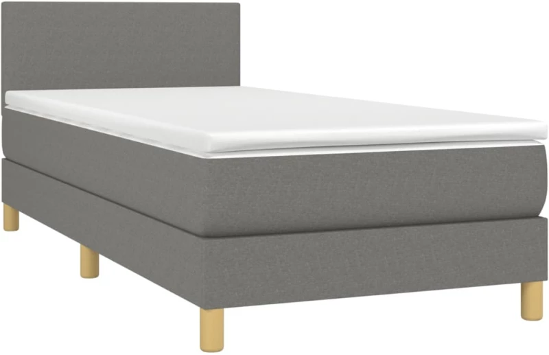 ΚΡΕΒΑΤΙ BOXSPRING ΜΕ ΣΤΡΩΜΑ ΣΚΟΥΡΟ ΓΚΡΙ 80X200 ΕΚ. ΥΦΑΣΜΑΤΙΝΟ 3140410
