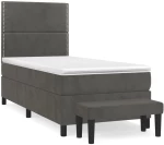 ΚΡΕΒΑΤΙ BOXSPRING ΜΕ ΣΤΡΩΜΑ ΣΚΟΥΡΟ ΓΚΡΙ 100X200 ΕΚ. ΒΕΛΟΥΔΙΝΟ 3137768