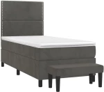 ΚΡΕΒΑΤΙ BOXSPRING ΜΕ ΣΤΡΩΜΑ ΣΚΟΥΡΟ ΓΚΡΙ 100X200 ΕΚ. ΒΕΛΟΥΔΙΝΟ 3137768