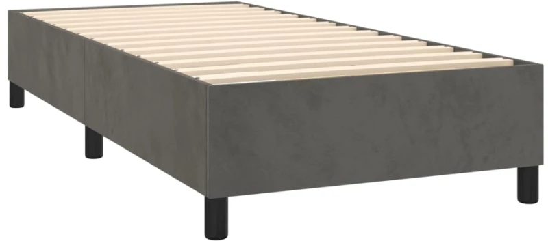 ΚΡΕΒΑΤΙ BOXSPRING ΜΕ ΣΤΡΩΜΑ ΣΚΟΥΡΟ ΓΚΡΙ 100X200 ΕΚ. ΒΕΛΟΥΔΙΝΟ 3137768