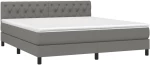 ΚΡΕΒΑΤΙ BOXSPRING ΜΕ ΣΤΡΩΜΑ & LED ΣΚ.ΓΚΡΙ 160X200 ΕΚ ΥΦΑΣΜΑΤΙΝΟ 3133406