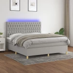 ΚΡΕΒΑΤΙ BOXSPRING ΜΕ ΣΤΡΩΜΑ & LED ΑΝ.ΓΚΡΙ 160X200ΕΚ. ΥΦΑΣΜΑΤΙΝΟ 3135685