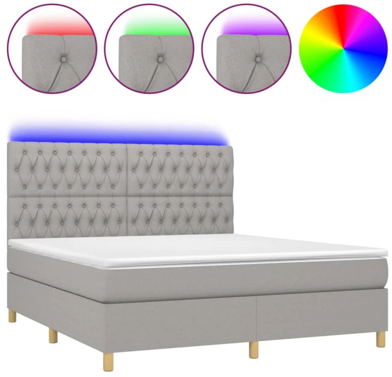 ΚΡΕΒΑΤΙ BOXSPRING ΜΕ ΣΤΡΩΜΑ & LED ΑΝ.ΓΚΡΙ 160X200ΕΚ. ΥΦΑΣΜΑΤΙΝΟ 3135685