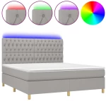 ΚΡΕΒΑΤΙ BOXSPRING ΜΕ ΣΤΡΩΜΑ & LED ΑΝ.ΓΚΡΙ 160X200ΕΚ. ΥΦΑΣΜΑΤΙΝΟ 3135685