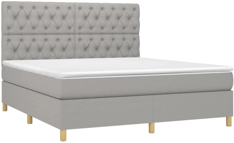 ΚΡΕΒΑΤΙ BOXSPRING ΜΕ ΣΤΡΩΜΑ & LED ΑΝ.ΓΚΡΙ 160X200ΕΚ. ΥΦΑΣΜΑΤΙΝΟ 3135685