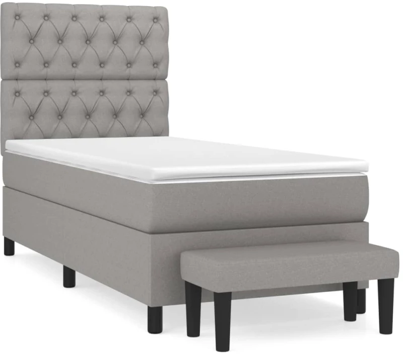 ΚΡΕΒΑΤΙ BOXSPRING ΜΕ ΣΤΡΩΜΑ ΑΝΟΙΧΤΟ ΓΚΡΙ 80X200 ΕΚ. ΥΦΑΣΜΑΤΙΝΟ 3136789