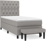 ΚΡΕΒΑΤΙ BOXSPRING ΜΕ ΣΤΡΩΜΑ ΑΝΟΙΧΤΟ ΓΚΡΙ 80X200 ΕΚ. ΥΦΑΣΜΑΤΙΝΟ 3136789