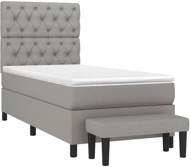 ΚΡΕΒΑΤΙ BOXSPRING ΜΕ ΣΤΡΩΜΑ ΑΝΟΙΧΤΟ ΓΚΡΙ 80X200 ΕΚ. ΥΦΑΣΜΑΤΙΝΟ 3136789