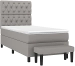 ΚΡΕΒΑΤΙ BOXSPRING ΜΕ ΣΤΡΩΜΑ ΑΝΟΙΧΤΟ ΓΚΡΙ 80X200 ΕΚ. ΥΦΑΣΜΑΤΙΝΟ 3136789