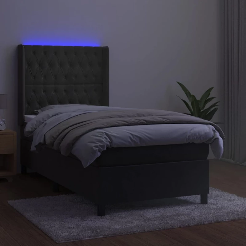 ΚΡΕΒΑΤΙ BOXSPRING ΜΕ ΣΤΡΩΜΑ & LED ΣΚ. ΓΚΡΙ 80X200 ΕΚ. ΒΕΛΟΥΔΙΝΟ 3139710