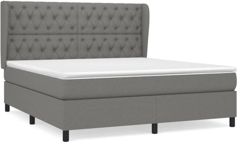 ΚΡΕΒΑΤΙ BOXSPRING ΜΕ ΣΤΡΩΜΑ ΣΚΟΥΡΟ ΓΚΡΙ 160X200 ΕΚ ΥΦΑΣΜΑΤΙΝΟ 3128214