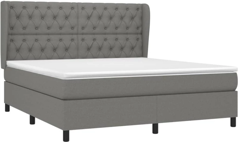 ΚΡΕΒΑΤΙ BOXSPRING ΜΕ ΣΤΡΩΜΑ ΣΚΟΥΡΟ ΓΚΡΙ 160X200 ΕΚ ΥΦΑΣΜΑΤΙΝΟ 3128214