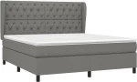 ΚΡΕΒΑΤΙ BOXSPRING ΜΕ ΣΤΡΩΜΑ ΣΚΟΥΡΟ ΓΚΡΙ 160X200 ΕΚ ΥΦΑΣΜΑΤΙΝΟ 3128214