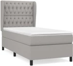 ΚΡΕΒΑΤΙ BOXSPRING ΜΕ ΣΤΡΩΜΑ ΑΝΟΙΧΤΟ ΓΚΡΙ 90X200 ΕΚ. ΥΦΑΣΜΑΤΙΝΟ 3128173