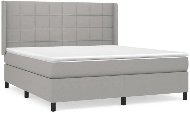 ΚΡΕΒΑΤΙ BOXSPRING ΜΕ ΣΤΡΩΜΑ ΑΝΟΙΧΤΟ ΓΚΡΙ 180X200 ΕΚ. ΥΦΑΣΜΑΤΙΝΟ 3131449