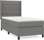 ΚΡΕΒΑΤΙ BOXSPRING ΜΕ ΣΤΡΩΜΑ ΣΚΟΥΡΟ ΓΚΡΙ 100X200 ΕΚ. ΥΦΑΣΜΑΤΙΝΟ 3131650