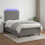 ΚΡΕΒΑΤΙ BOXSPRING ΜΕ ΣΤΡΩΜΑ & LED ΣΚ.ΓΚΡΙ 120X200 ΕΚ ΥΦΑΣΜΑΤΙΝΟ 3135102