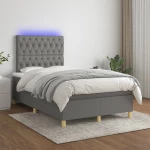 ΚΡΕΒΑΤΙ BOXSPRING ΜΕ ΣΤΡΩΜΑ & LED ΣΚ.ΓΚΡΙ 120X200 ΕΚ ΥΦΑΣΜΑΤΙΝΟ 3135662