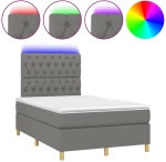 ΚΡΕΒΑΤΙ BOXSPRING ΜΕ ΣΤΡΩΜΑ & LED ΣΚ.ΓΚΡΙ 120X200 ΕΚ ΥΦΑΣΜΑΤΙΝΟ 3135662