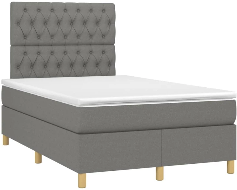ΚΡΕΒΑΤΙ BOXSPRING ΜΕ ΣΤΡΩΜΑ & LED ΣΚ.ΓΚΡΙ 120X200 ΕΚ ΥΦΑΣΜΑΤΙΝΟ 3135662