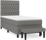ΚΡΕΒΑΤΙ BOXSPRING ΜΕ ΣΤΡΩΜΑ ΣΚΟΥΡΟ ΓΚΡΙ 100X200 ΕΚ. ΥΦΑΣΜΑΤΙΝΟ 3136814