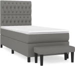 ΚΡΕΒΑΤΙ BOXSPRING ΜΕ ΣΤΡΩΜΑ ΣΚΟΥΡΟ ΓΚΡΙ 100X200 ΕΚ. ΥΦΑΣΜΑΤΙΝΟ 3136814