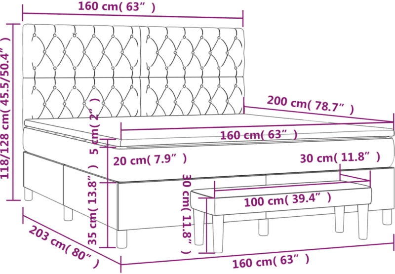 ΚΡΕΒΑΤΙ BOXSPRING ΜΕ ΣΤΡΩΜΑ ΑΝ. ΠΡΑΣΙΝΟ 160X200ΕΚ ΥΦΑΣΜΑΤΙΝΟ 3136845