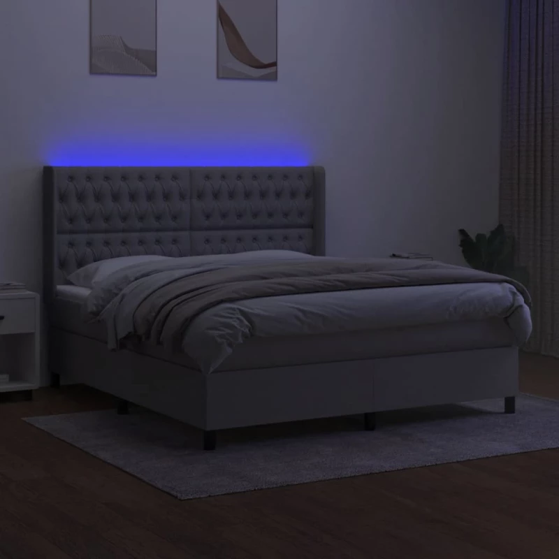 ΚΡΕΒΑΤΙ BOXSPRING ΜΕ ΣΤΡΩΜΑ & LED ΑΝ.ΓΚΡΙ 160X200ΕΚ. ΥΦΑΣΜΑΤΙΝΟ 3138565