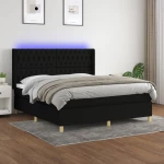 ΚΡΕΒΑΤΙ BOXSPRING ΜΕ ΣΤΡΩΜΑ & LED ΜΑΥΡΟ 160X200 ΕΚ. ΥΦΑΣΜΑΤΙΝΟ 3139127