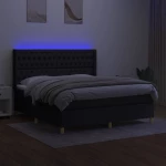 ΚΡΕΒΑΤΙ BOXSPRING ΜΕ ΣΤΡΩΜΑ & LED ΜΑΥΡΟ 160X200 ΕΚ. ΥΦΑΣΜΑΤΙΝΟ 3139127