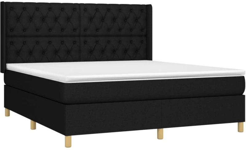 ΚΡΕΒΑΤΙ BOXSPRING ΜΕ ΣΤΡΩΜΑ & LED ΜΑΥΡΟ 160X200 ΕΚ. ΥΦΑΣΜΑΤΙΝΟ 3139127