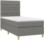 ΚΡΕΒΑΤΙ BOXSPRING ΜΕ ΣΤΡΩΜΑ ΣΚΟΥΡΟ ΓΚΡΙ 90X190 ΕΚ. ΥΦΑΣΜΑΤΙΝΟ 3142538