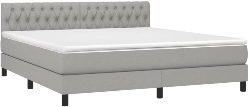 ΚΡΕΒΑΤΙ BOXSPRING ΜΕ ΣΤΡΩΜΑ ΑΝΟΙΧΤΟ ΓΚΡΙ 180X200 ΕΚ. ΥΦΑΣΜΑΤΙΝΟ 3140313